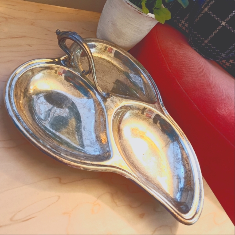 Unique🌹Sheridan SilverPlate Serving Tray Silver Ware Plate,12"